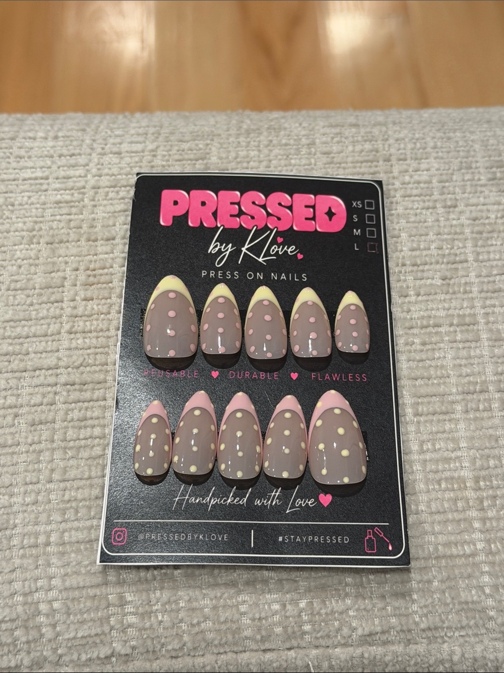 Women’s  Press-On Nails - Pink Polka Dot